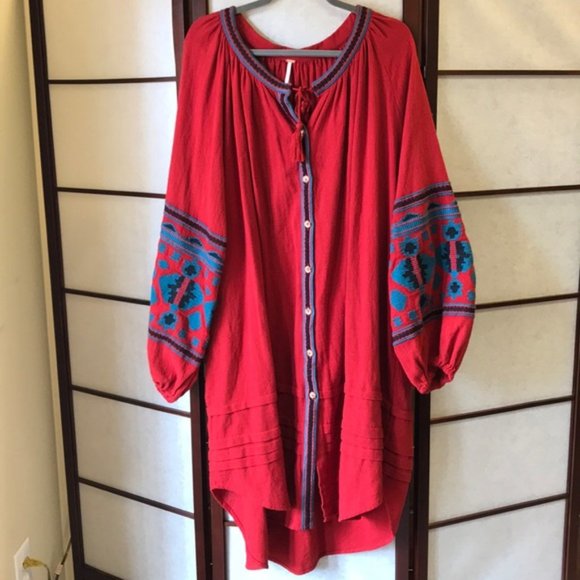 Free People In the Clear Embroidered Tunic Dress - Picture 6 of 8